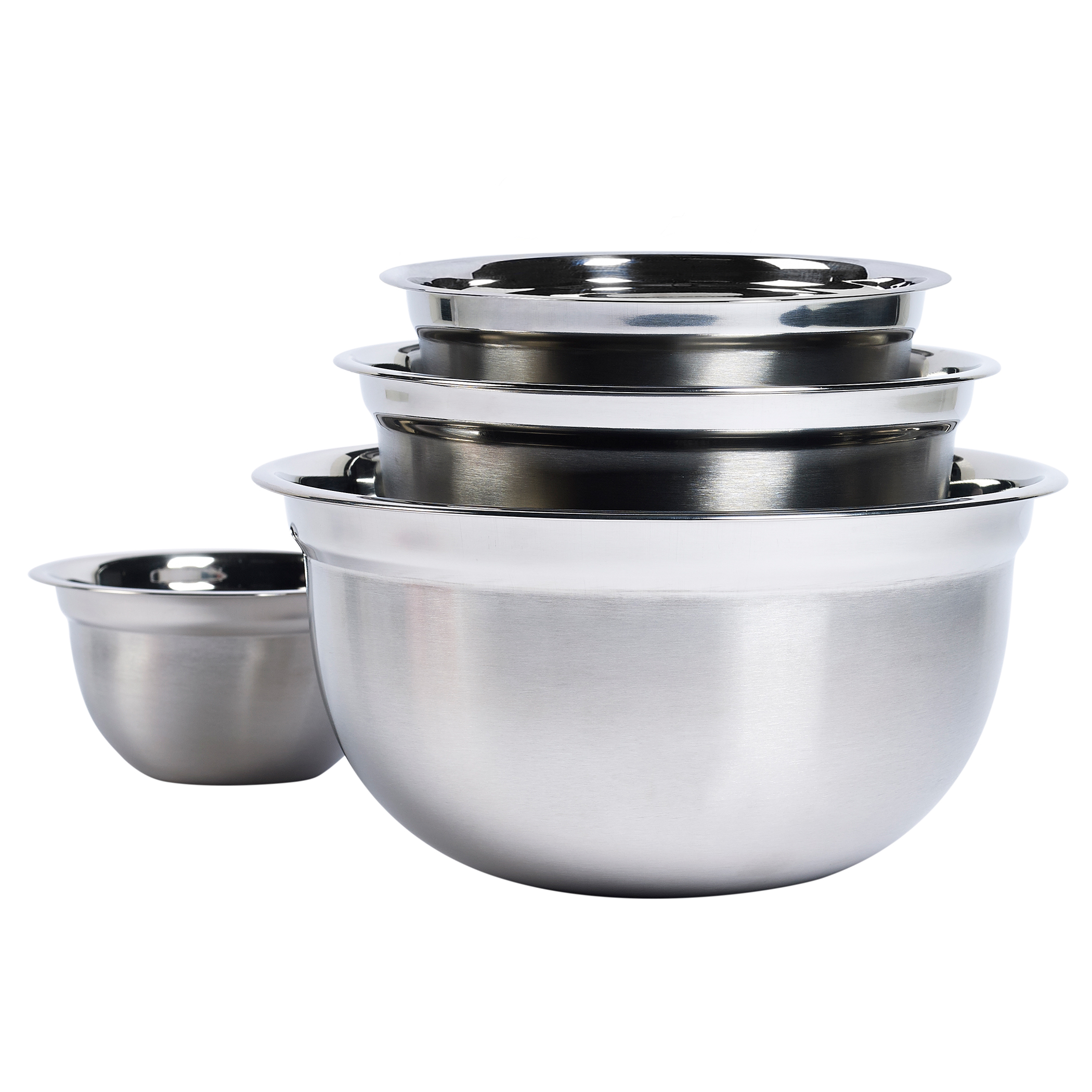 4 piece Stainless Steel Mixing Bowl Set by Basic Essentials